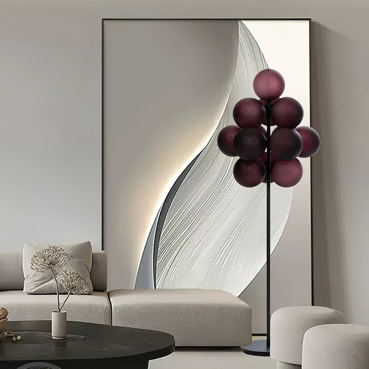 Nyrain Glass Artistic Floor Lamp-Neutral Decor