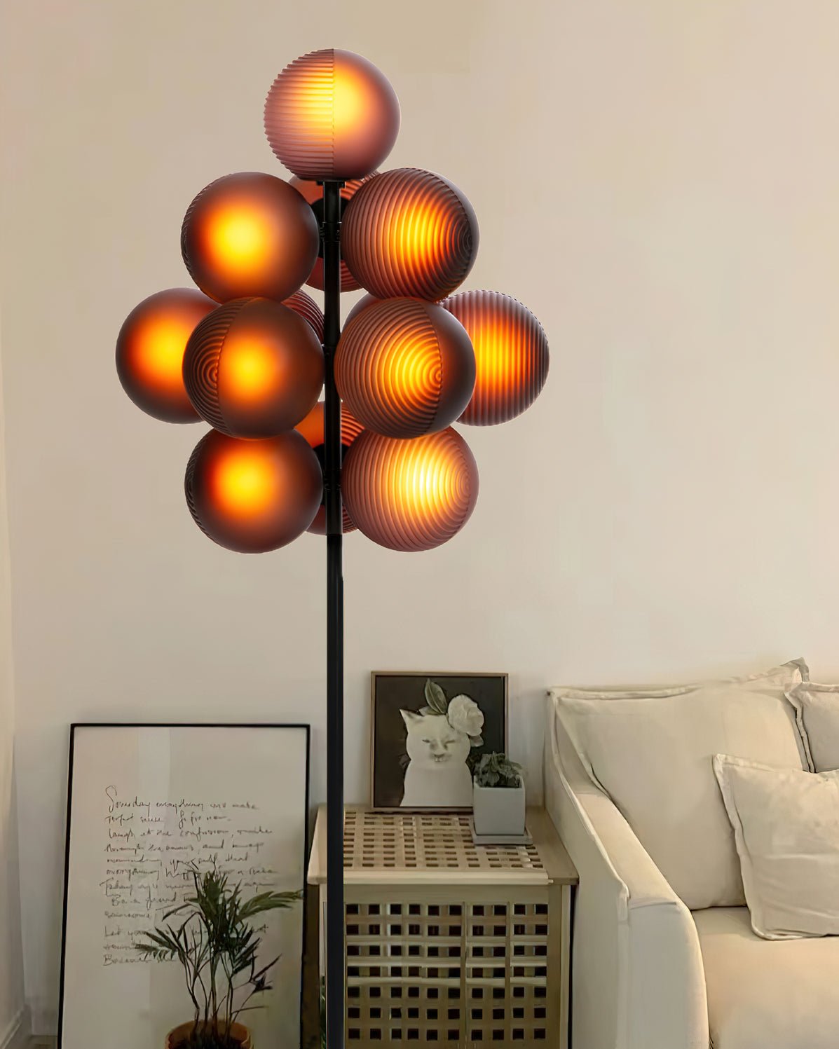 Nyrain Glass Artistic Floor Lamp-Neutral Decor