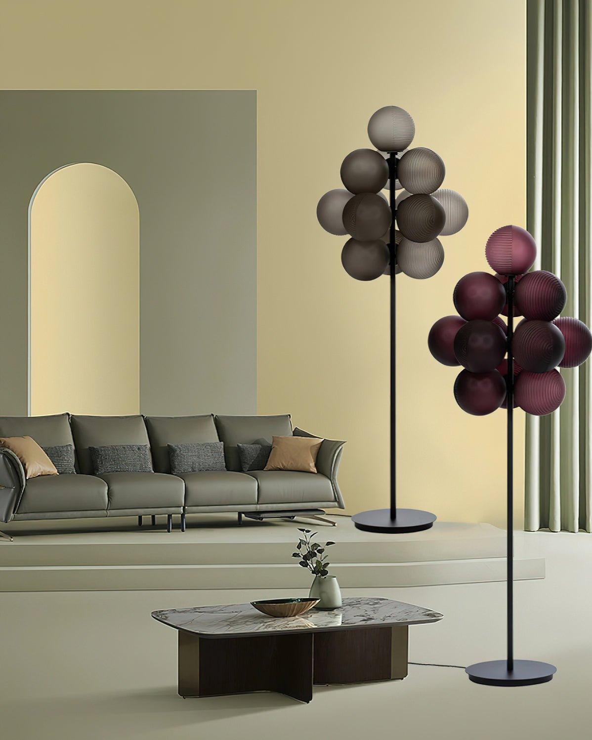 Nyrain Glass Artistic Floor Lamp-Neutral Decor