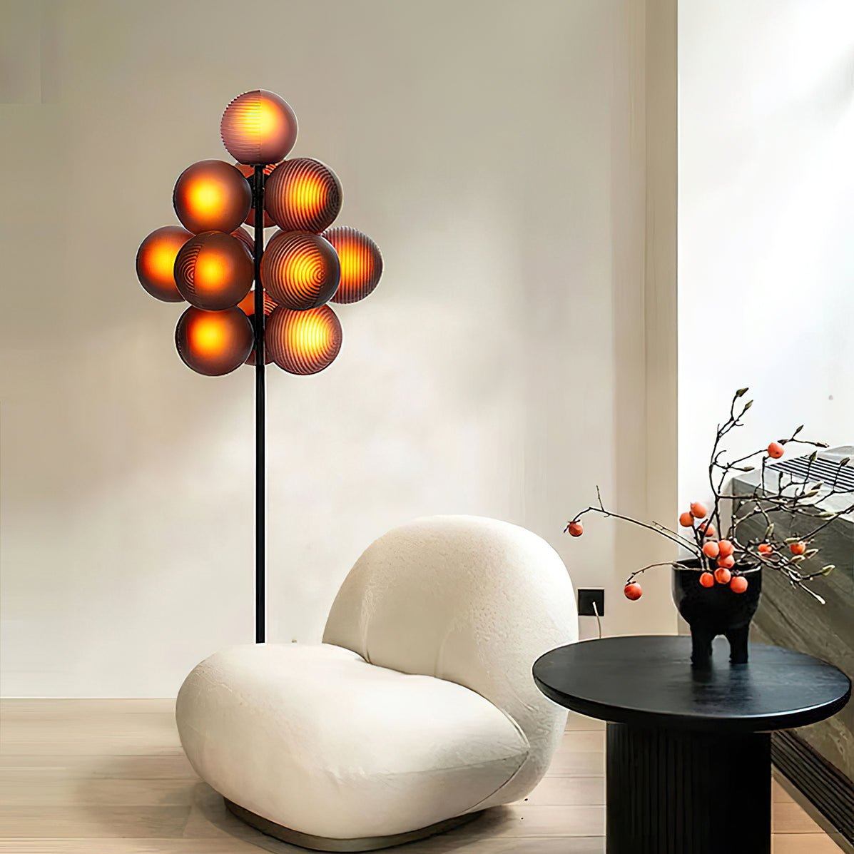 Nyrain Glass Artistic Floor Lamp-Neutral Decor