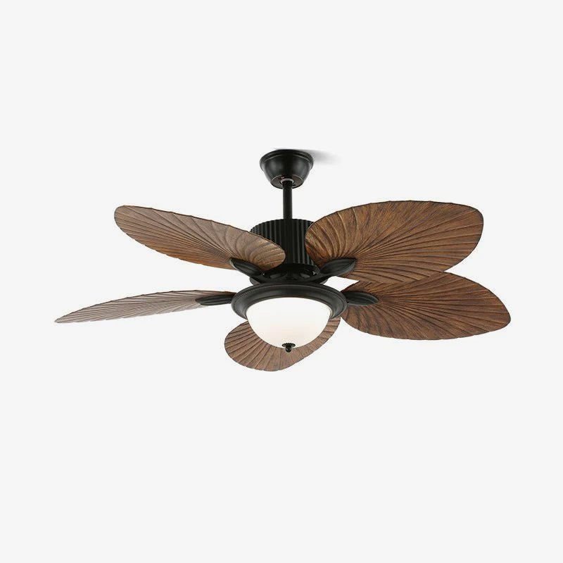 Vase Tropical Wood Ceiling Fan Light-Neutral Decor