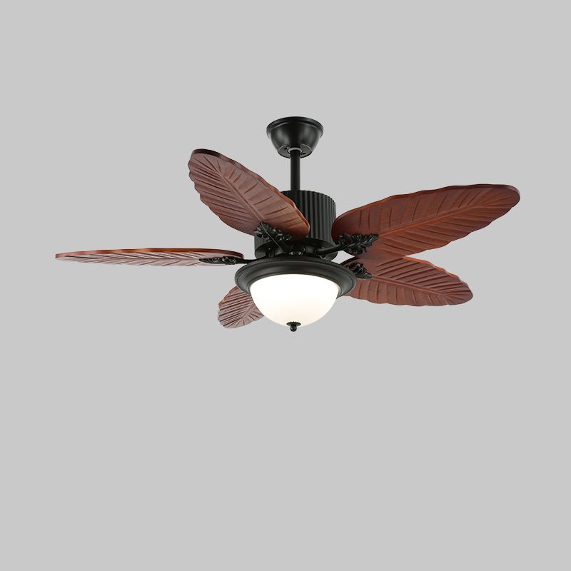 Elara Tropical Wood Glass Ceiling Fan Light-Neutral Decor