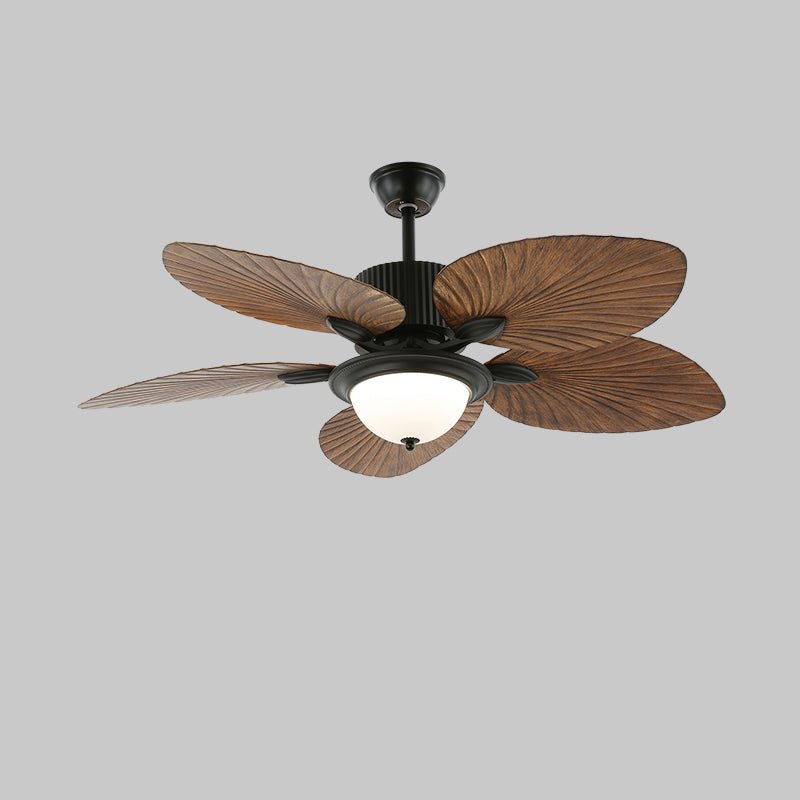Vase Tropical Wood Ceiling Fan Light-Neutral Decor