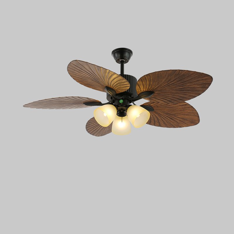 Vase Tropical Wood Ceiling Fan Light-Neutral Decor