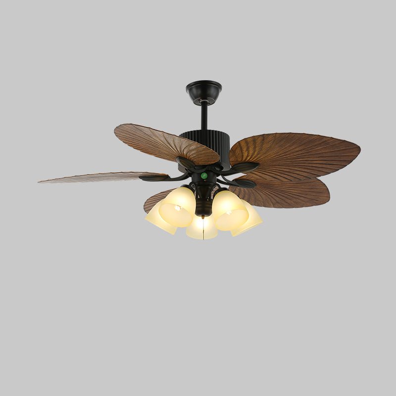 Vase Tropical Wood Ceiling Fan Light-Neutral Decor