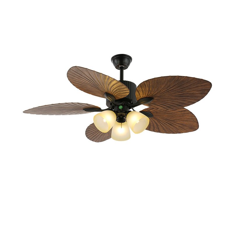 Vase Tropical Wood Ceiling Fan Light-Neutral Decor