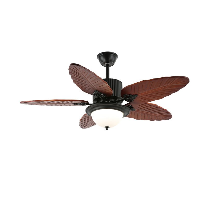 Elara Tropical Wood Glass Ceiling Fan Light-Neutral Decor