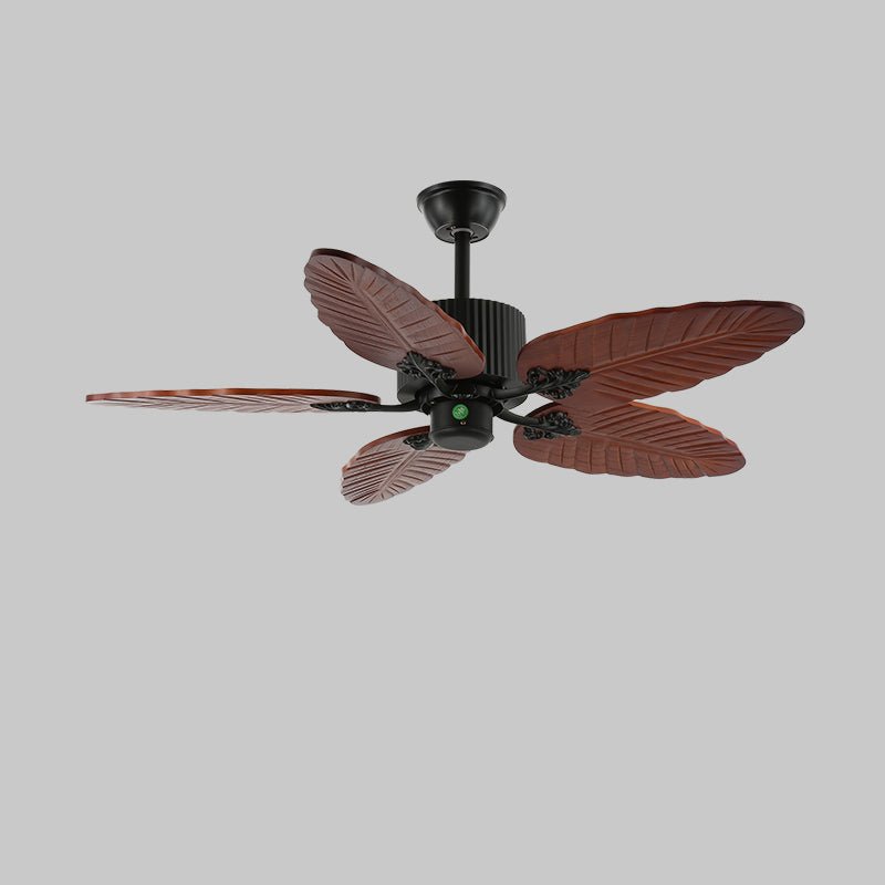 Elara Tropical Wood Glass Ceiling Fan Light-Neutral Decor