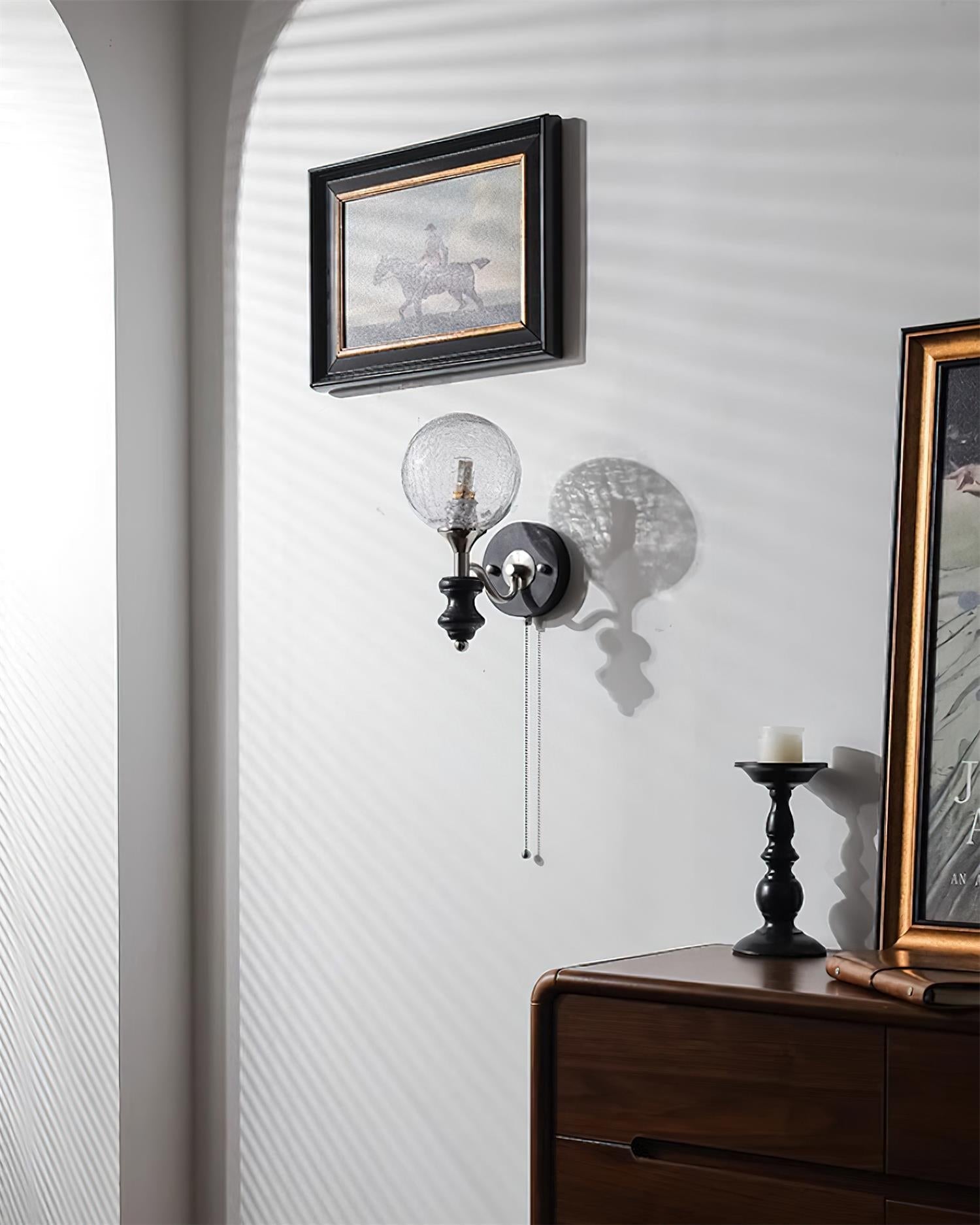 Duvin Frosted Glass Vintage Wall Lamp