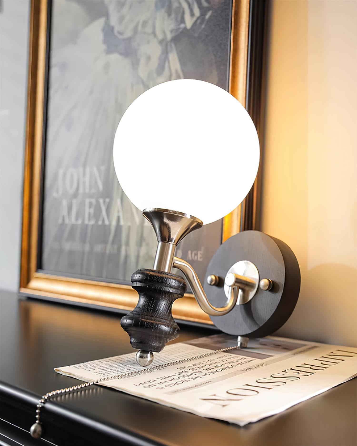 Duvin Frosted Glass Vintage Wall Lamp