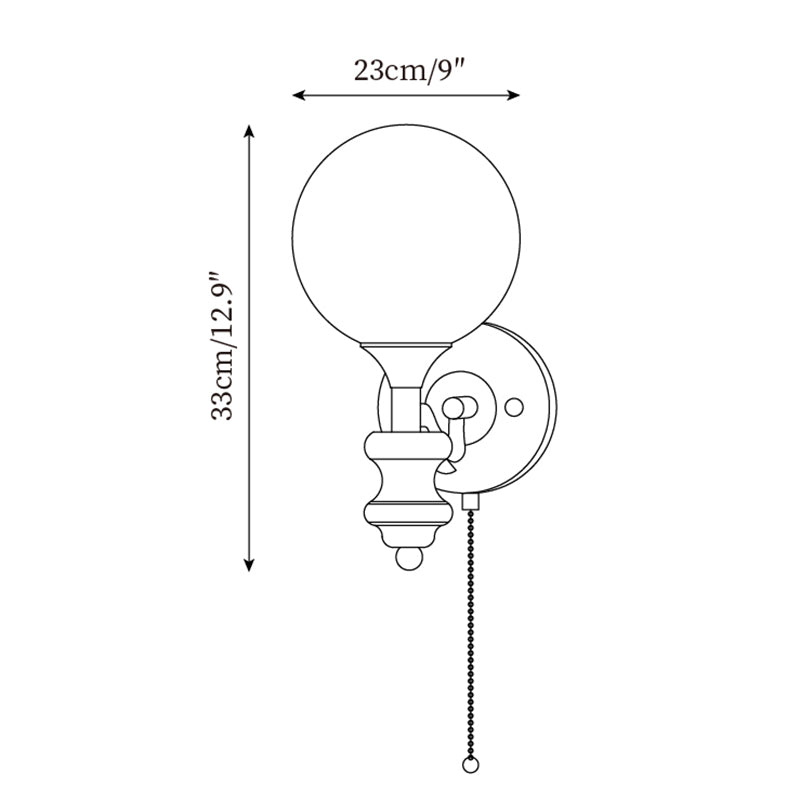 Duvin Frosted Glass Vintage Wall Lamp