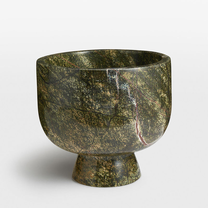 Flima Elegant Green Marble Sculptural Decorative Interior Bowl-Neutral Decor