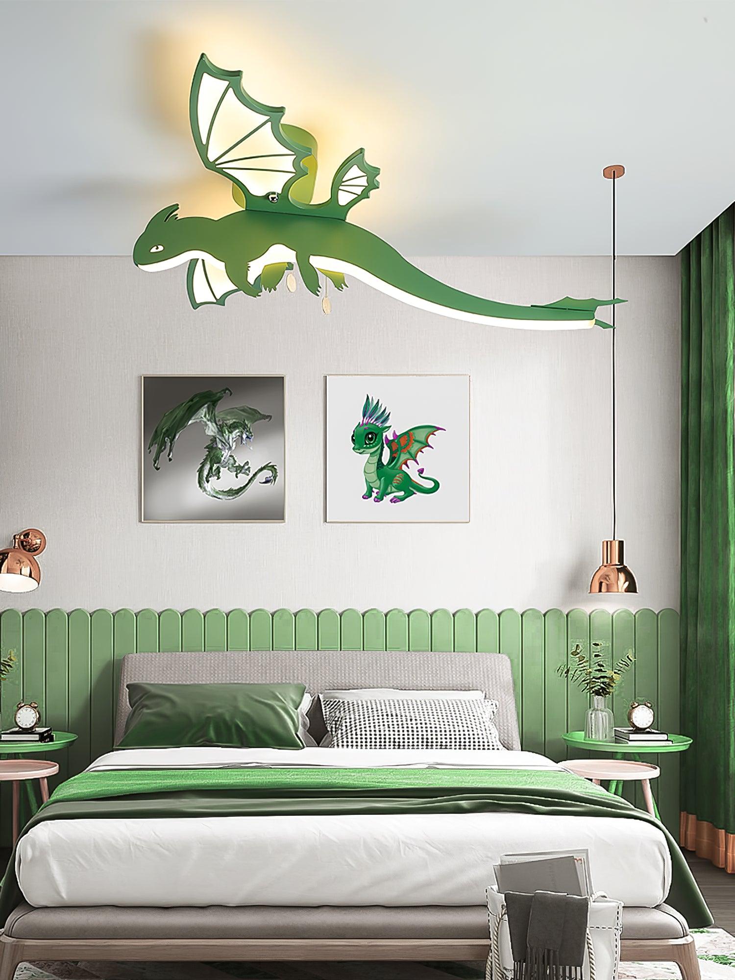 Lustra Ceiling Light Green Dinosaur LED-Neutral Decor