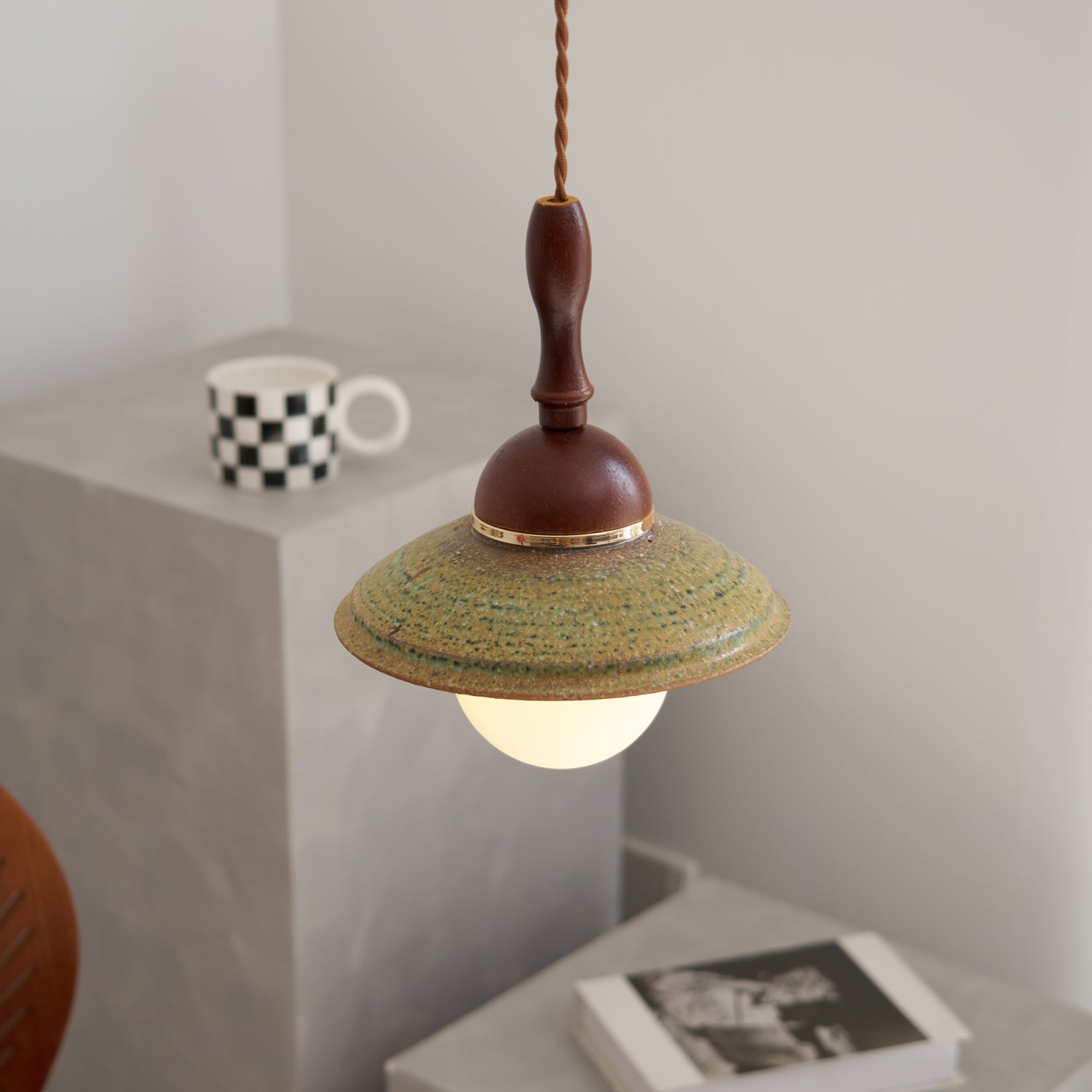 Macell Nordic Art Wood Ceramics Pendant Lamp-Neutral Decor