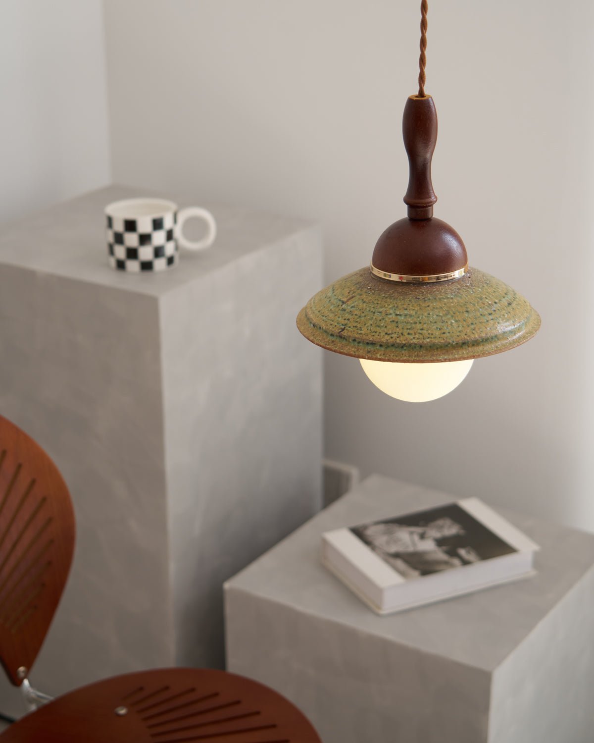 Macell Nordic Art Wood Ceramics Pendant Lamp-Neutral Decor