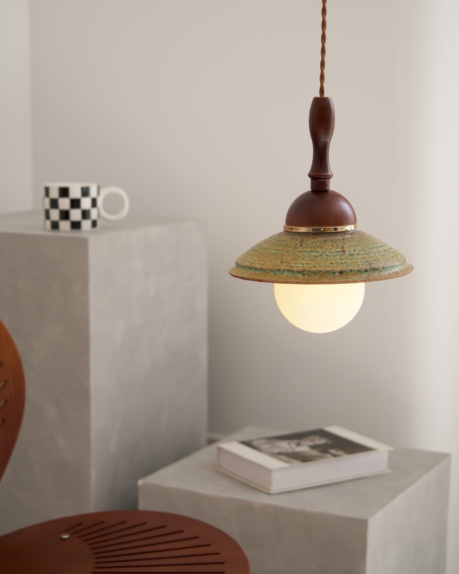 Macell Nordic Art Wood Ceramics Pendant Lamp-Neutral Decor