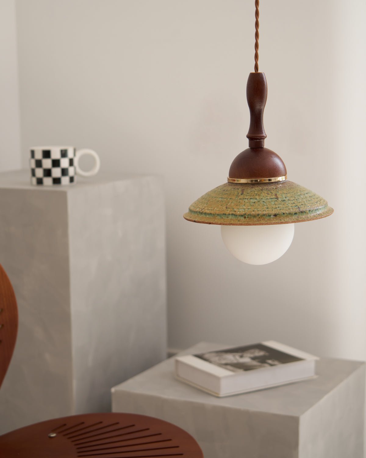 Macell Nordic Art Wood Ceramics Pendant Lamp-Neutral Decor