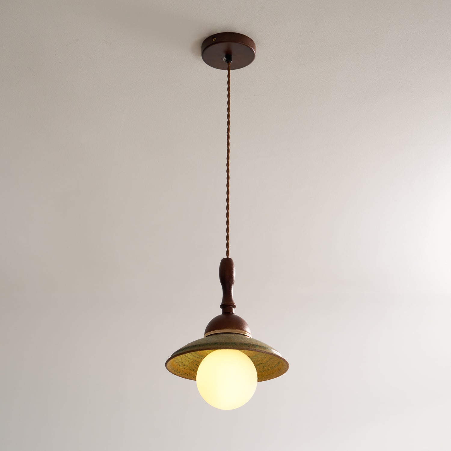 Macell Nordic Art Wood Ceramics Pendant Lamp-Neutral Decor