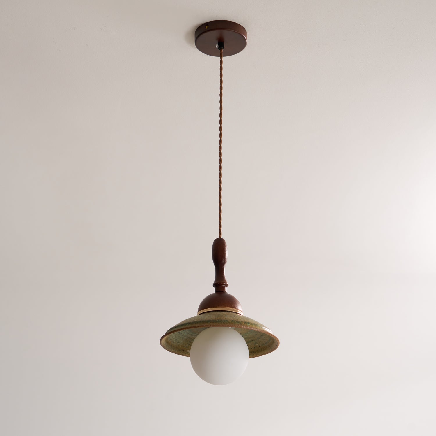 Macell Nordic Art Wood Ceramics Pendant Lamp-Neutral Decor
