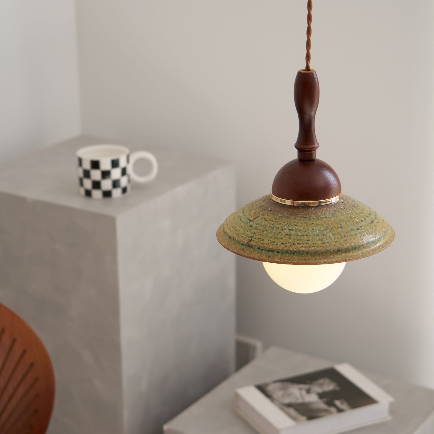 Macell Nordic Art Wood Ceramics Pendant Lamp-Neutral Decor