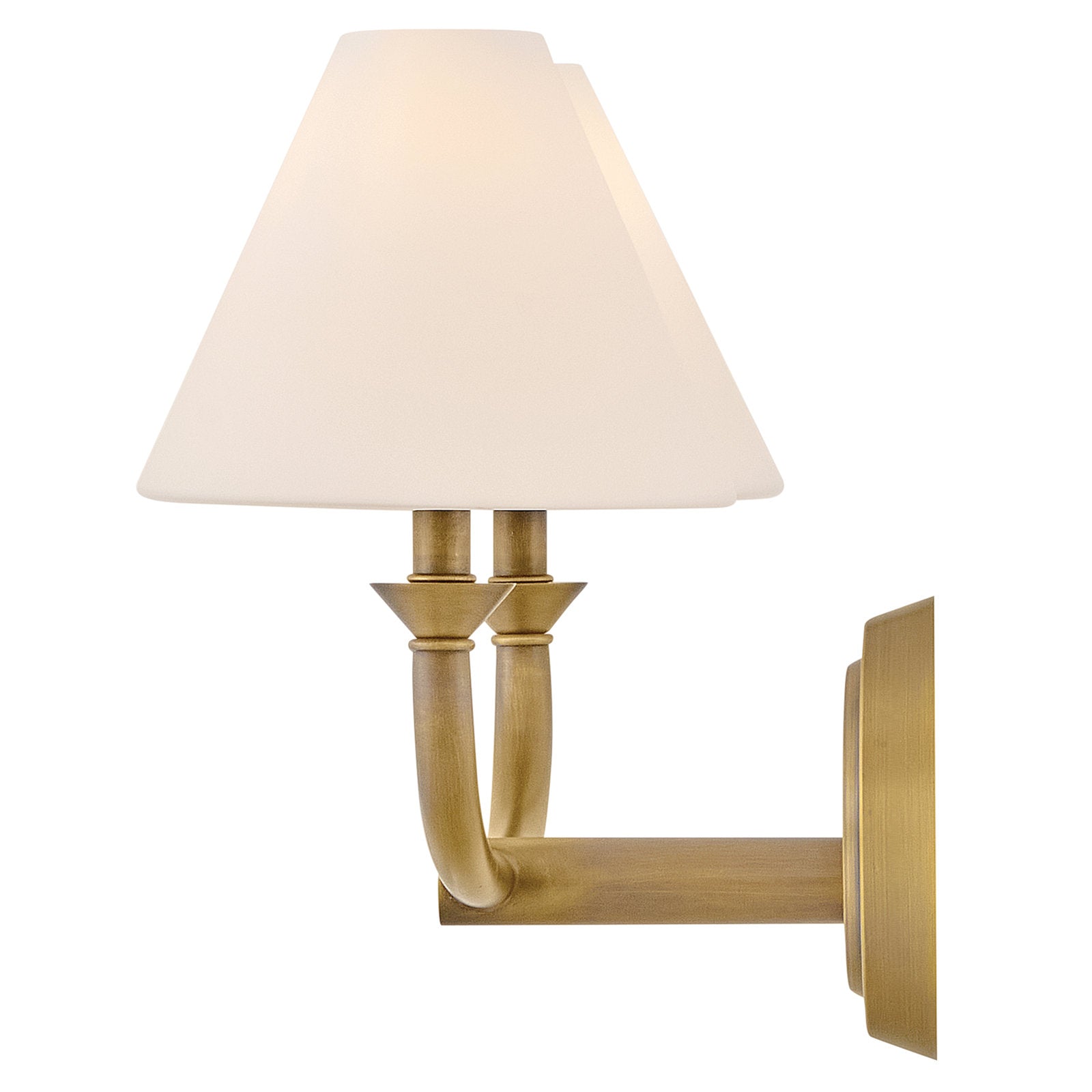 Dimensional drawing of the two-headed Greta Wall Lamp.