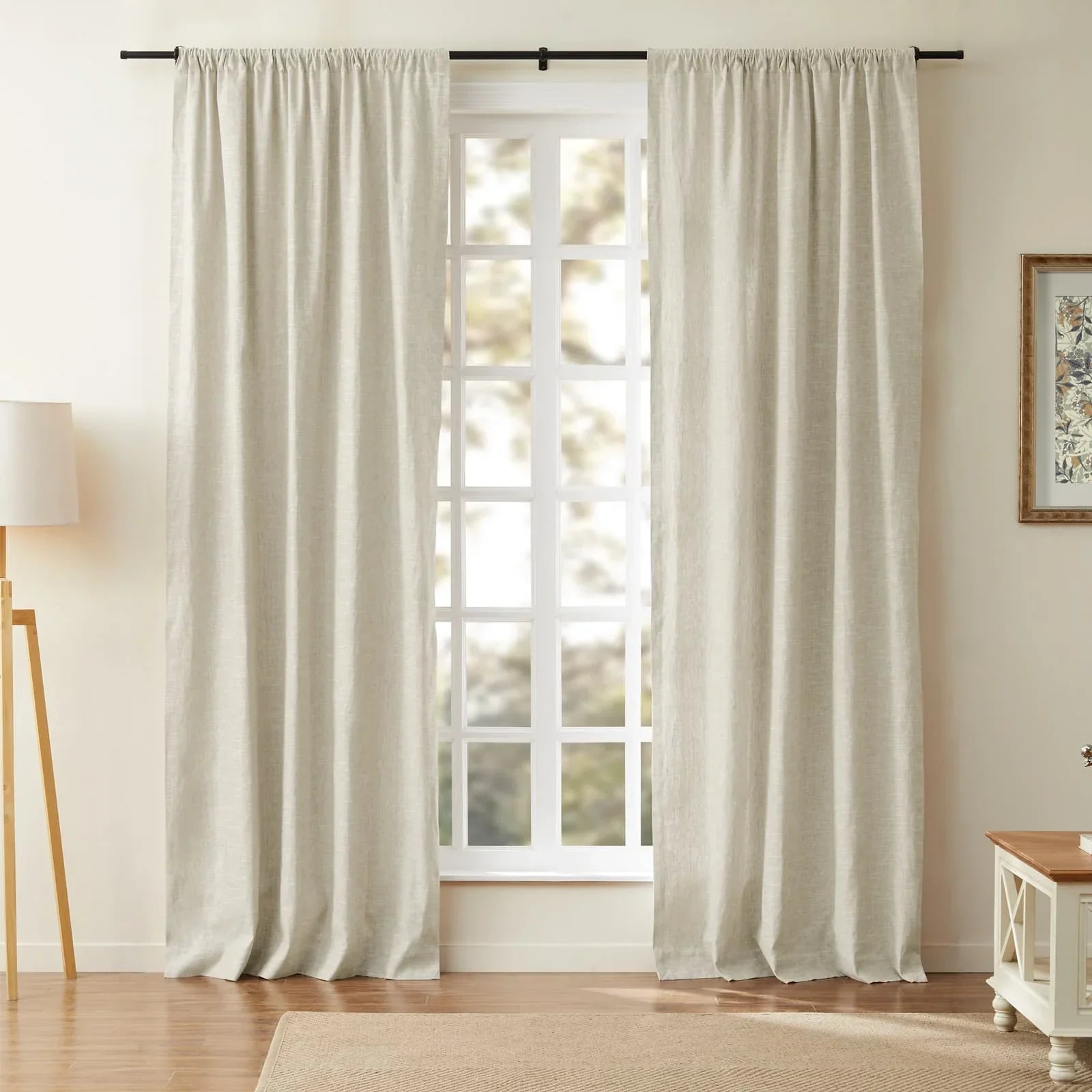 Jenna Linen Curtains & Drapes Soft Top-Neutral Decor