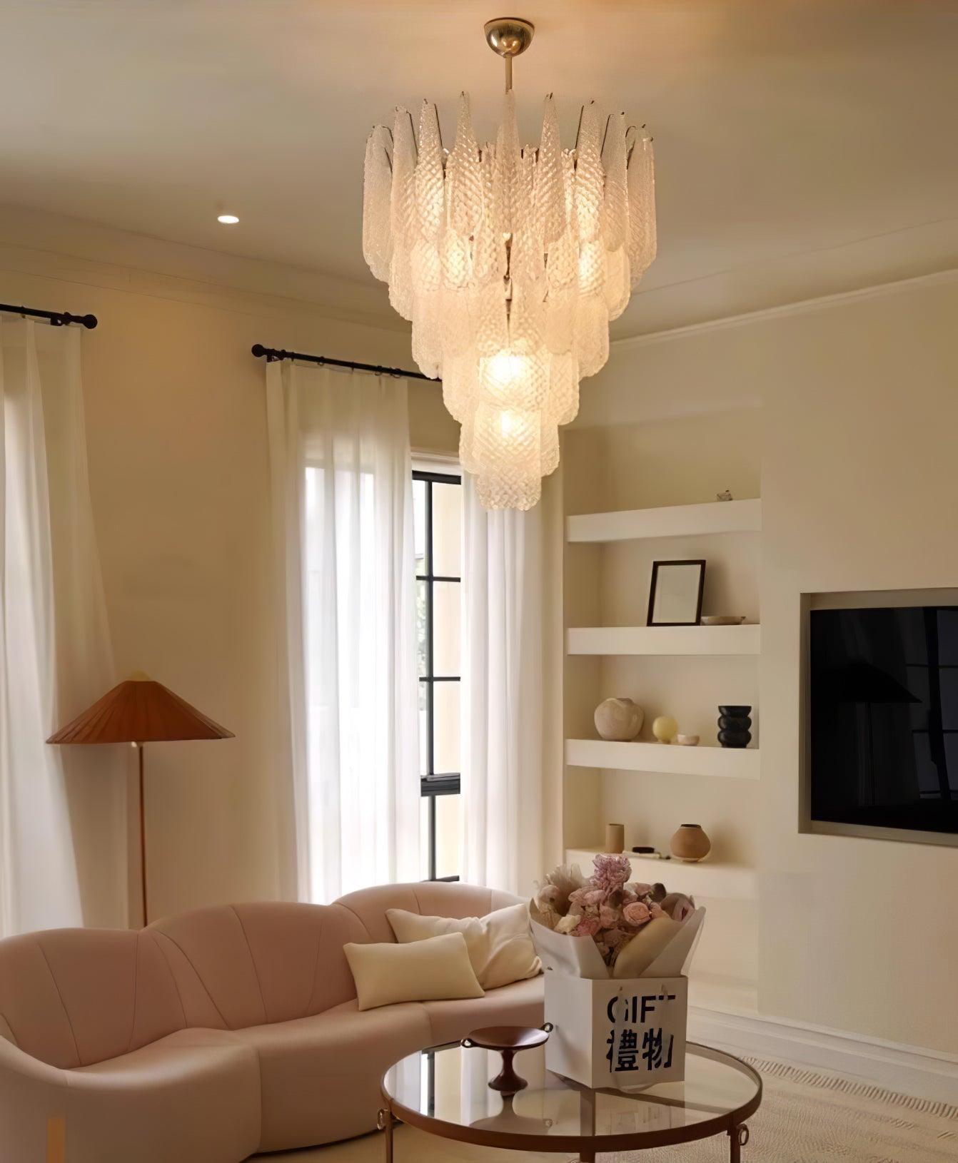 Zemaryra Glass Chandelier-Neutral Decor