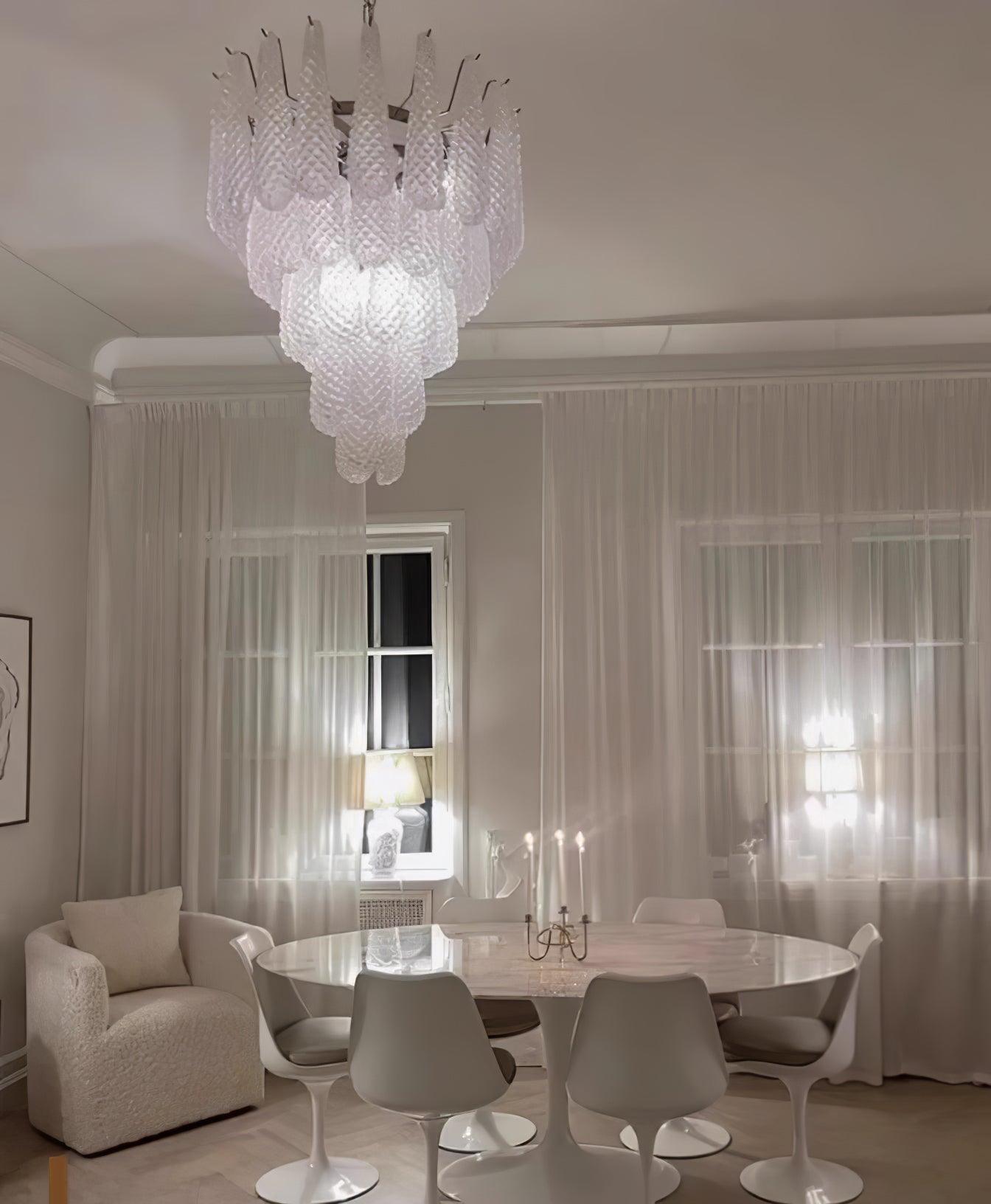 Zemaryra Glass Chandelier-Neutral Decor