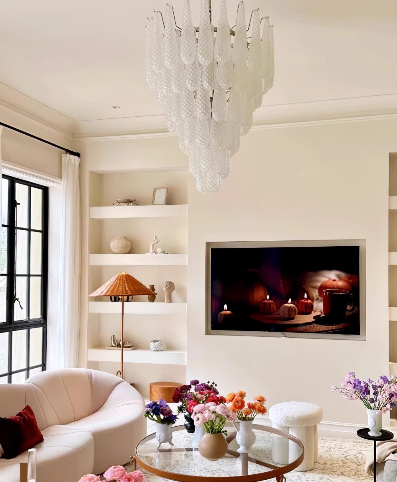 Zemaryra Glass Chandelier-Neutral Decor