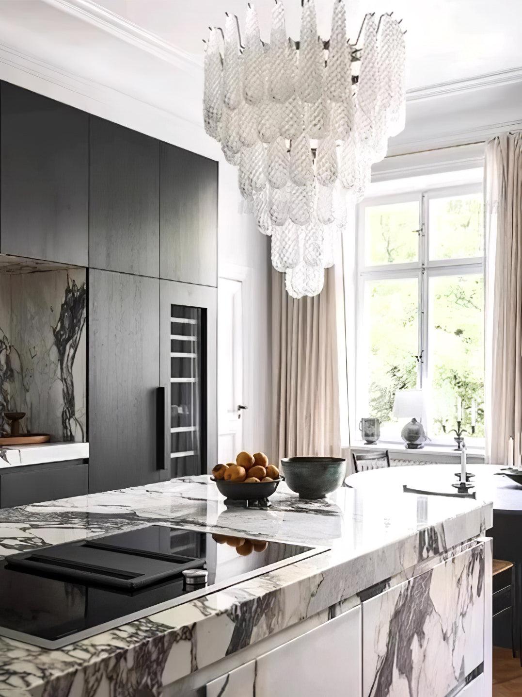 Zemaryra Glass Chandelier-Neutral Decor