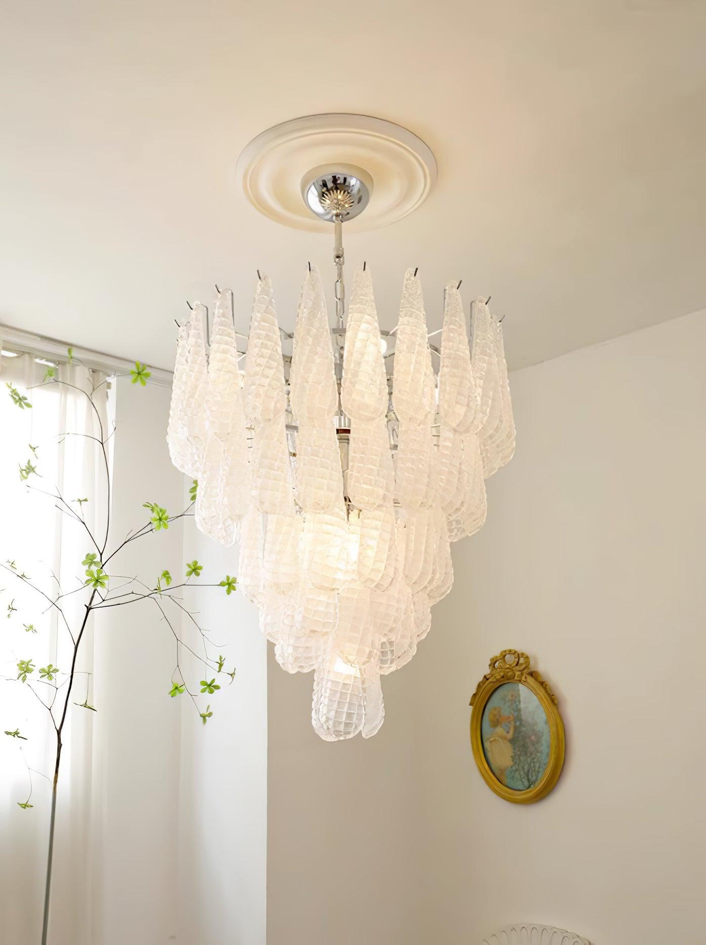 Zemaryra Glass Chandelier-Neutral Decor