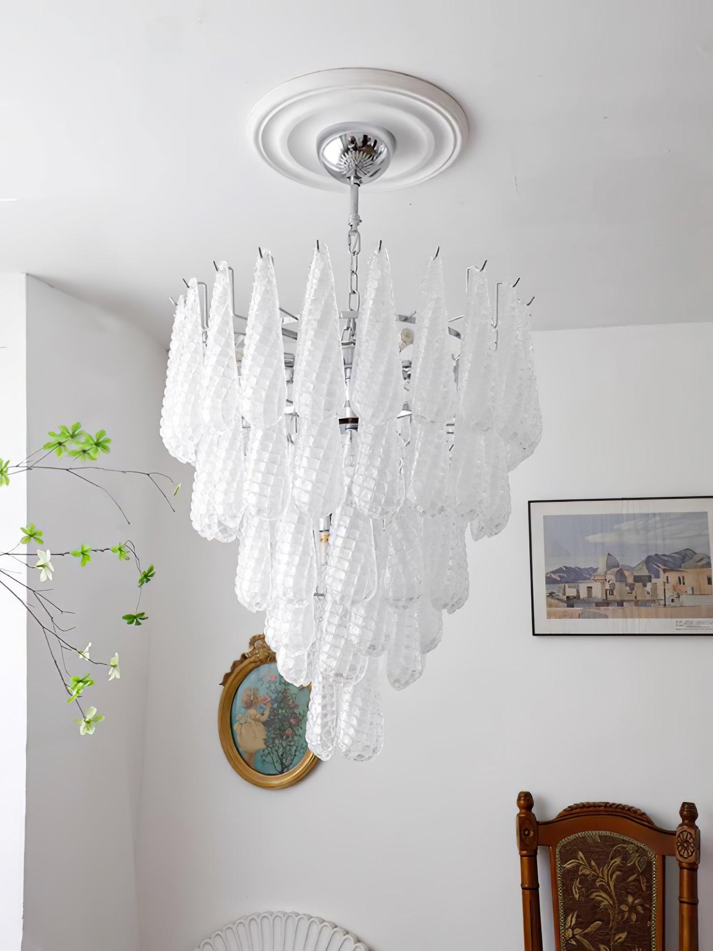 Zemaryra Glass Chandelier-Neutral Decor