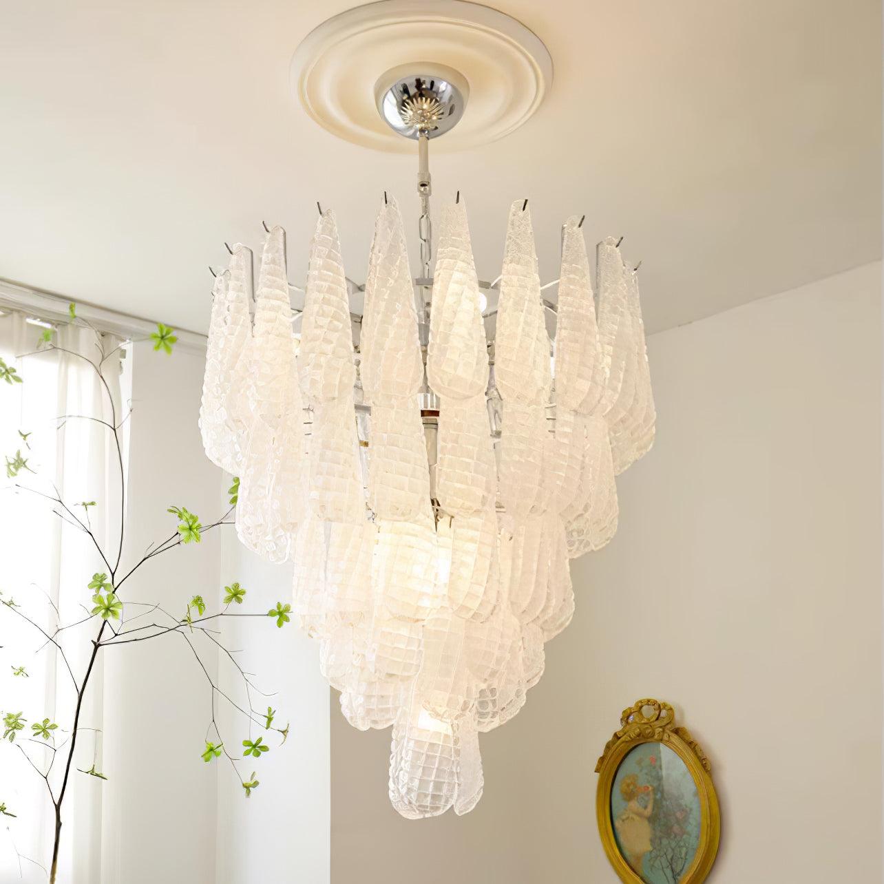 Zemaryra Glass Chandelier-Neutral Decor
