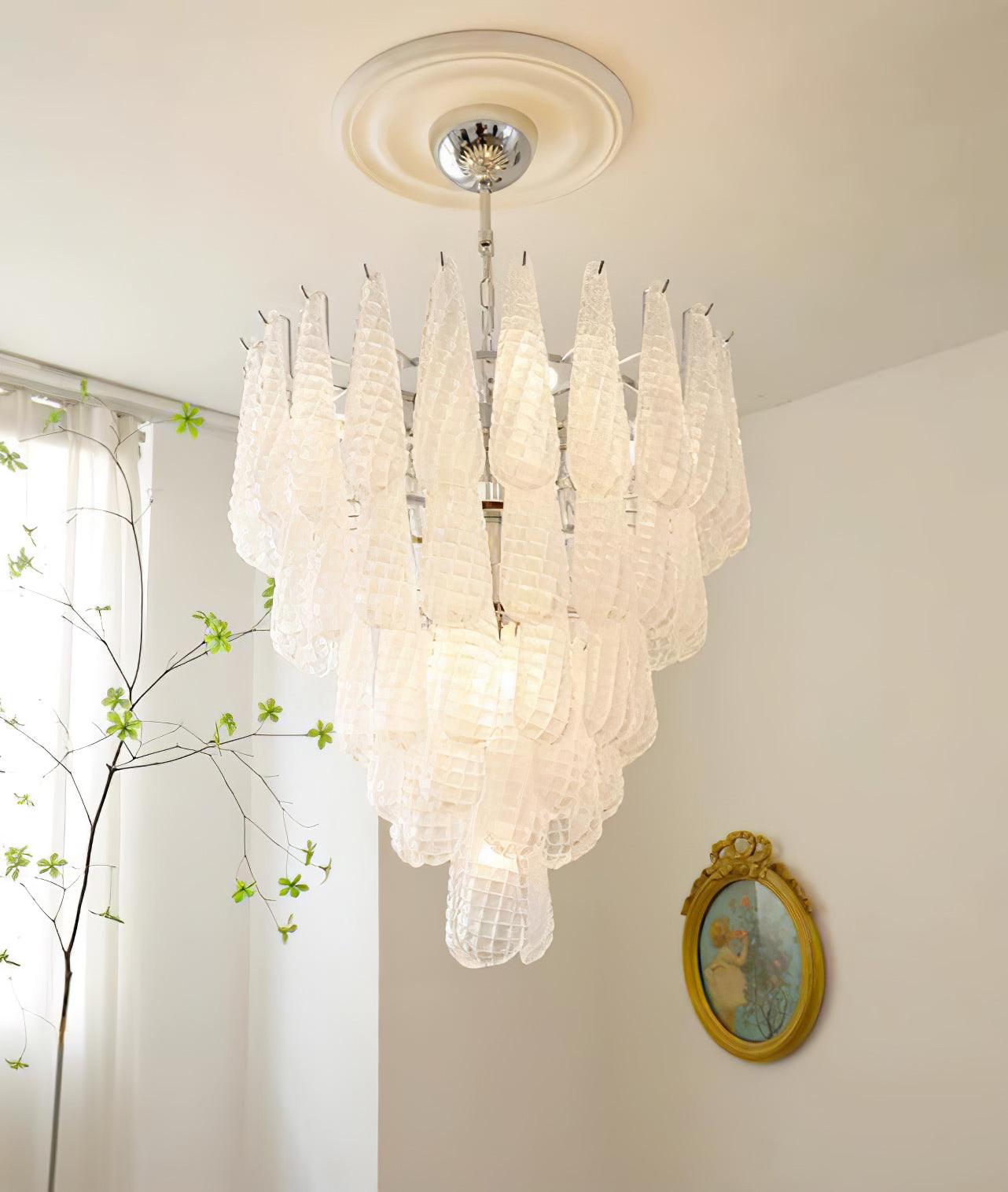 Zemaryra Glass Chandelier-Neutral Decor