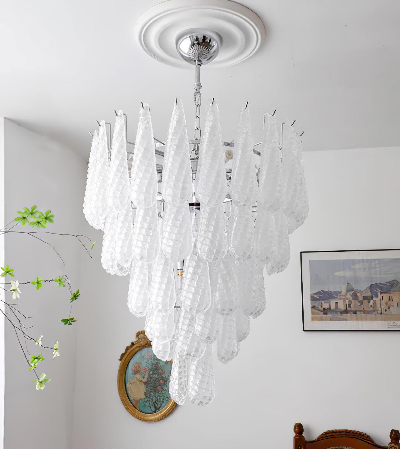 Zemaryra Glass Chandelier-Neutral Decor