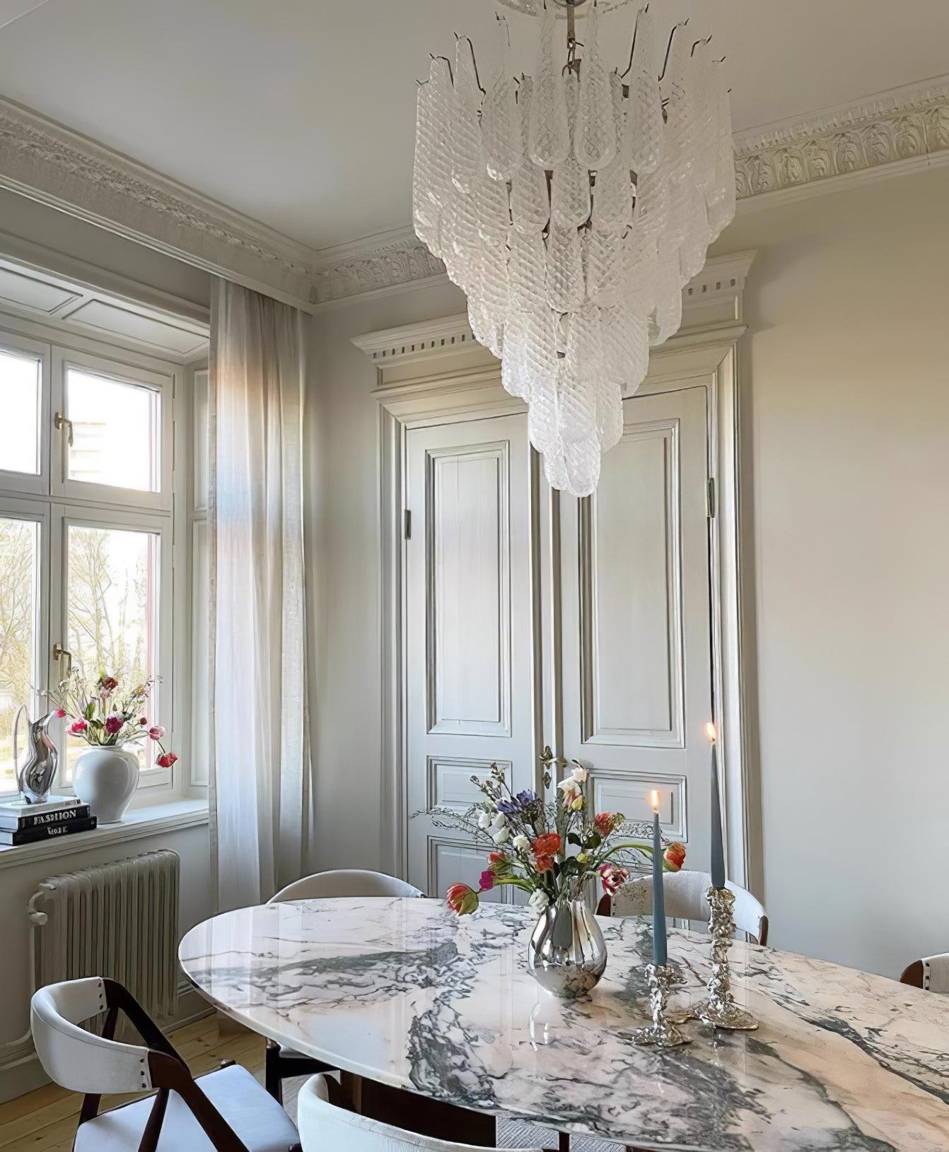 Zemaryra Glass Chandelier-Neutral Decor
