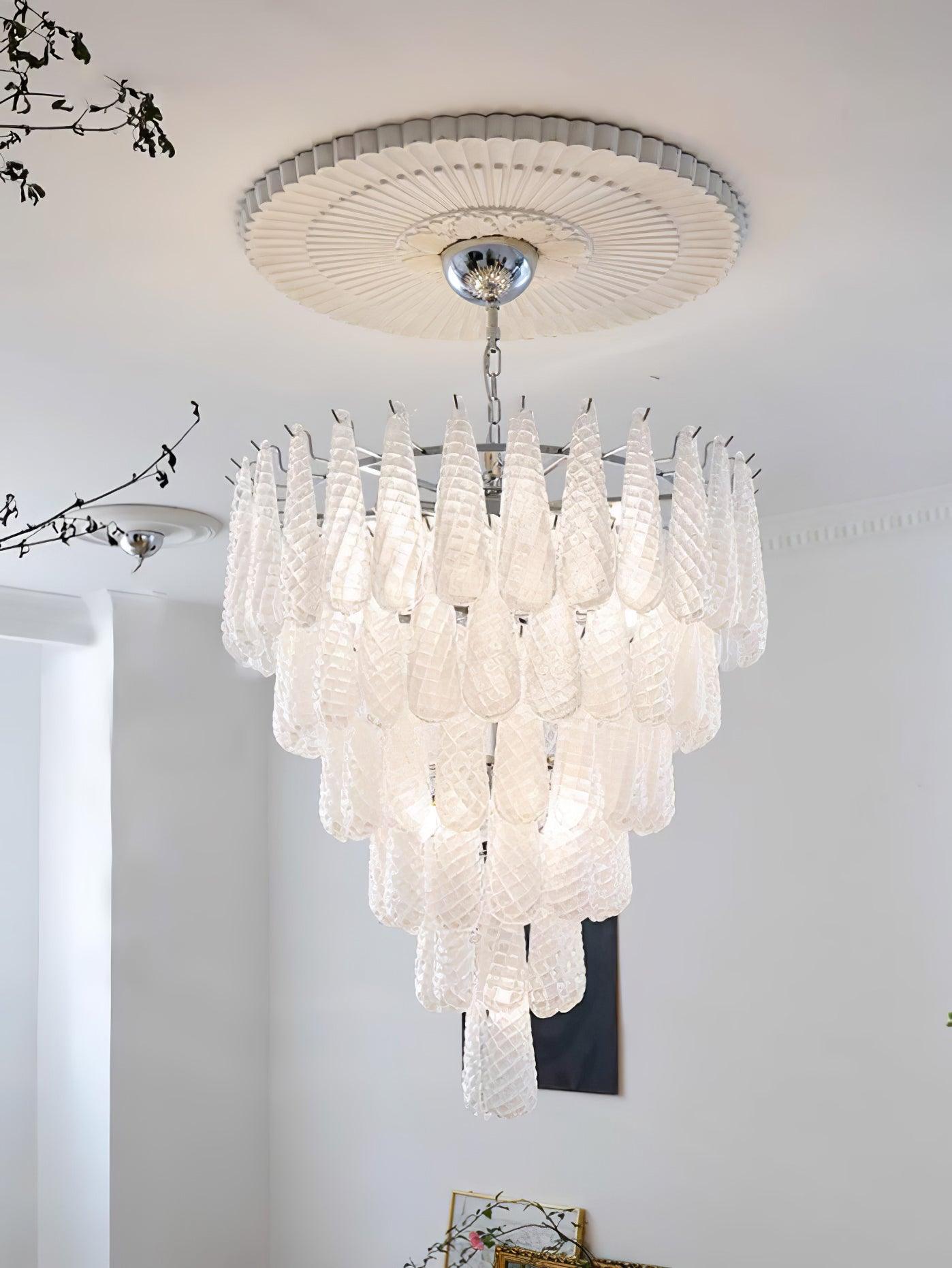 Zemaryra Glass Chandelier-Neutral Decor