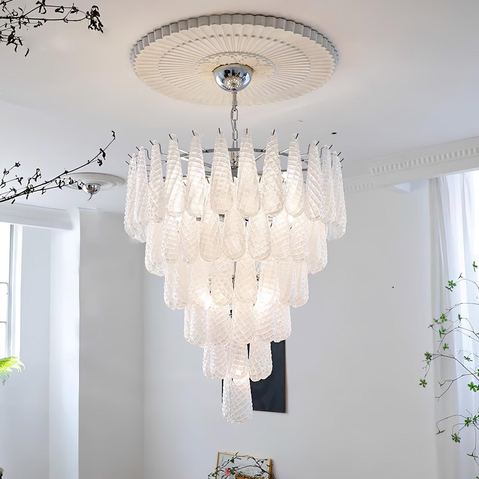 Zemaryra Glass Chandelier-Neutral Decor