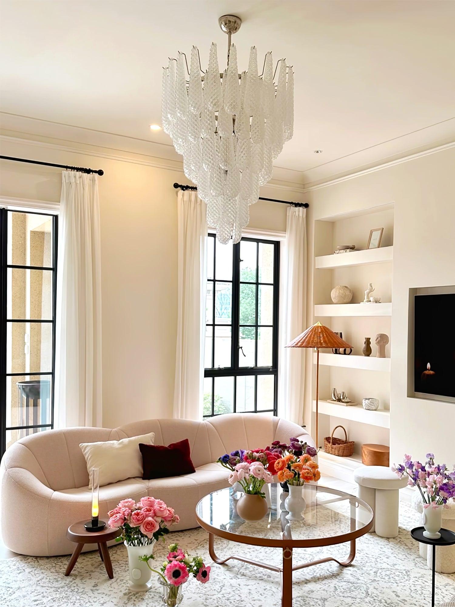 Zemaryra Glass Chandelier-Neutral Decor