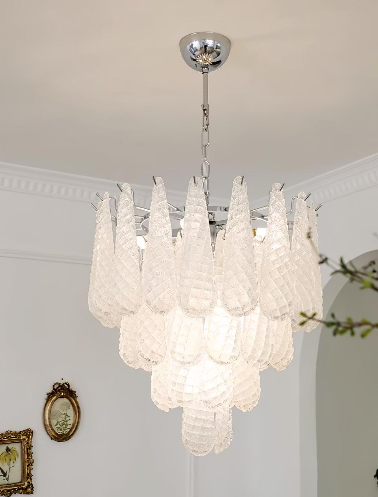 Zemaryra Glass Chandelier-Neutral Decor