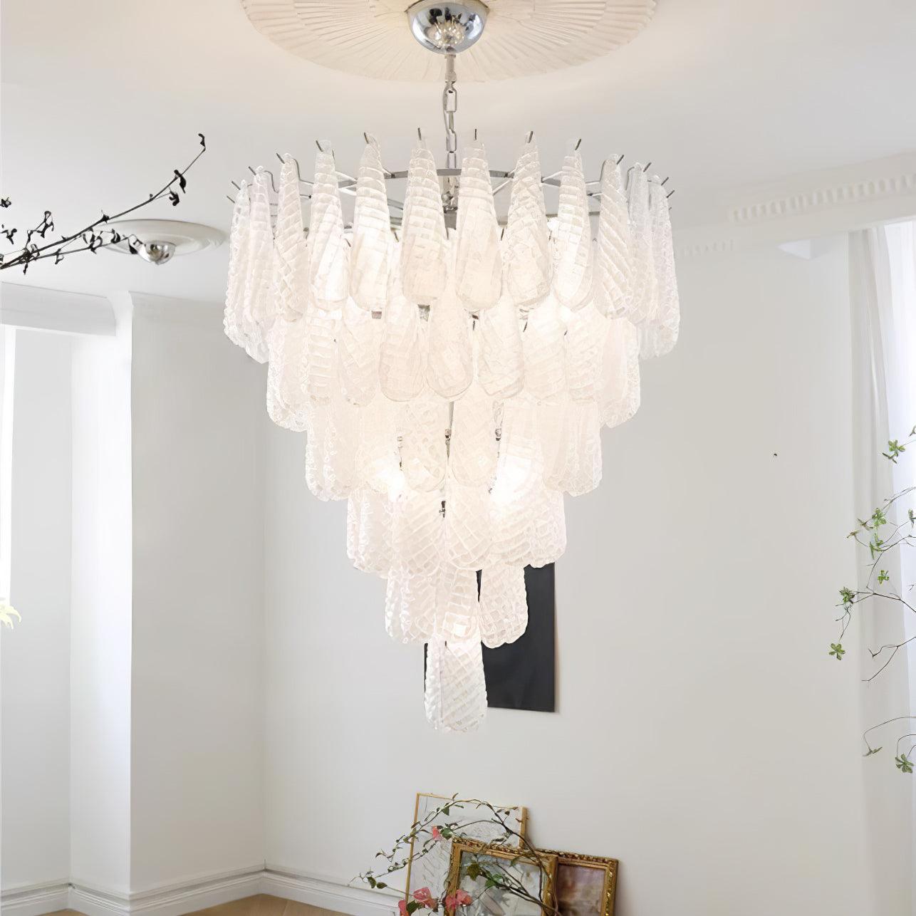 Zemaryra Glass Chandelier-Neutral Decor