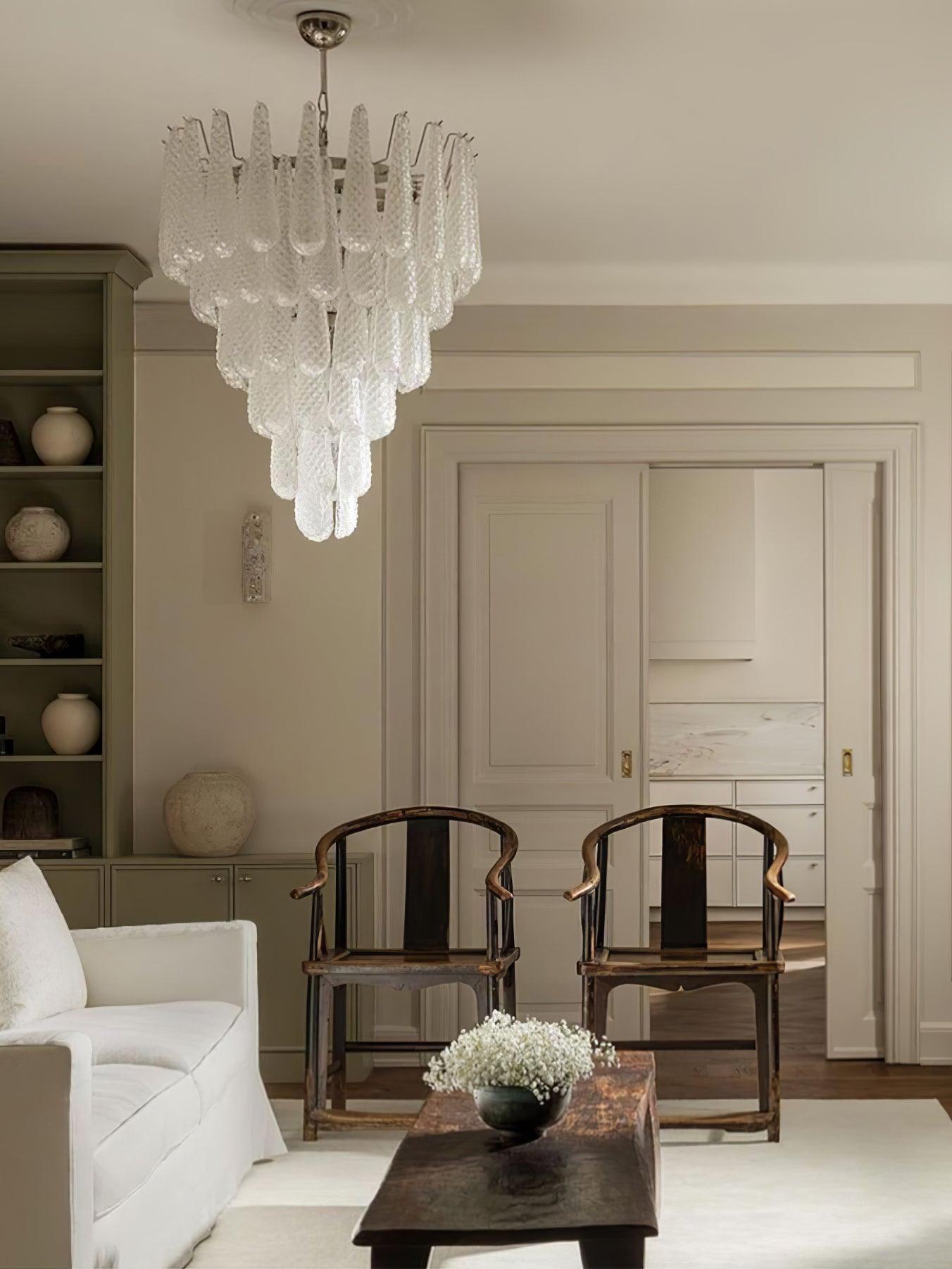 Zemaryra Glass Chandelier-Neutral Decor