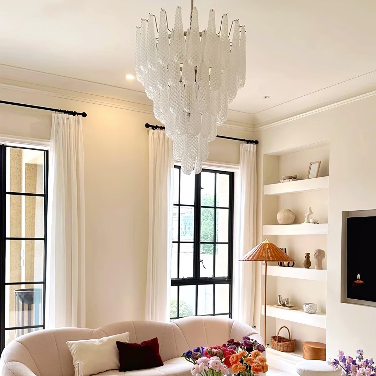 Zemaryra Glass Chandelier-Neutral Decor