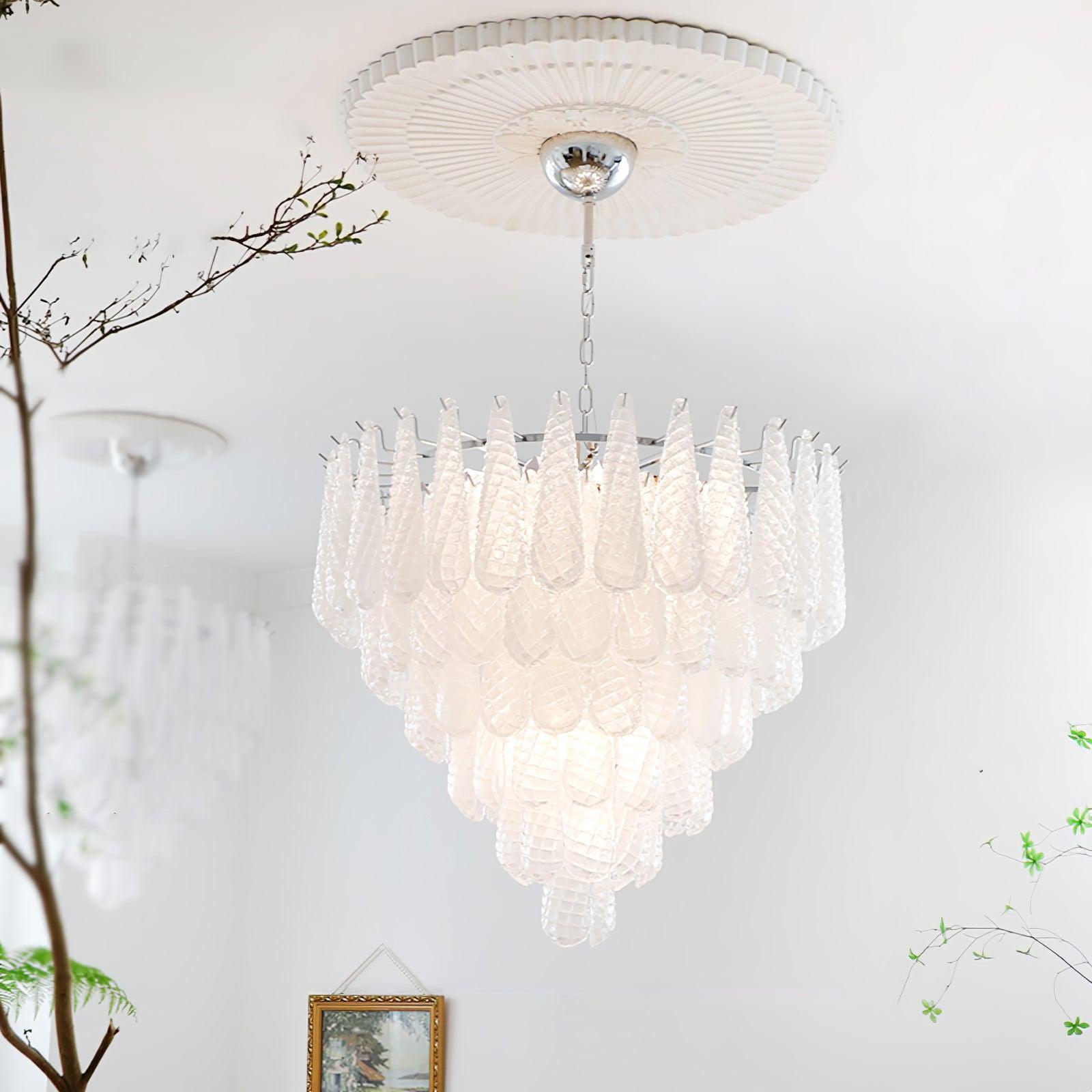 Zemaryra Glass Chandelier-Neutral Decor