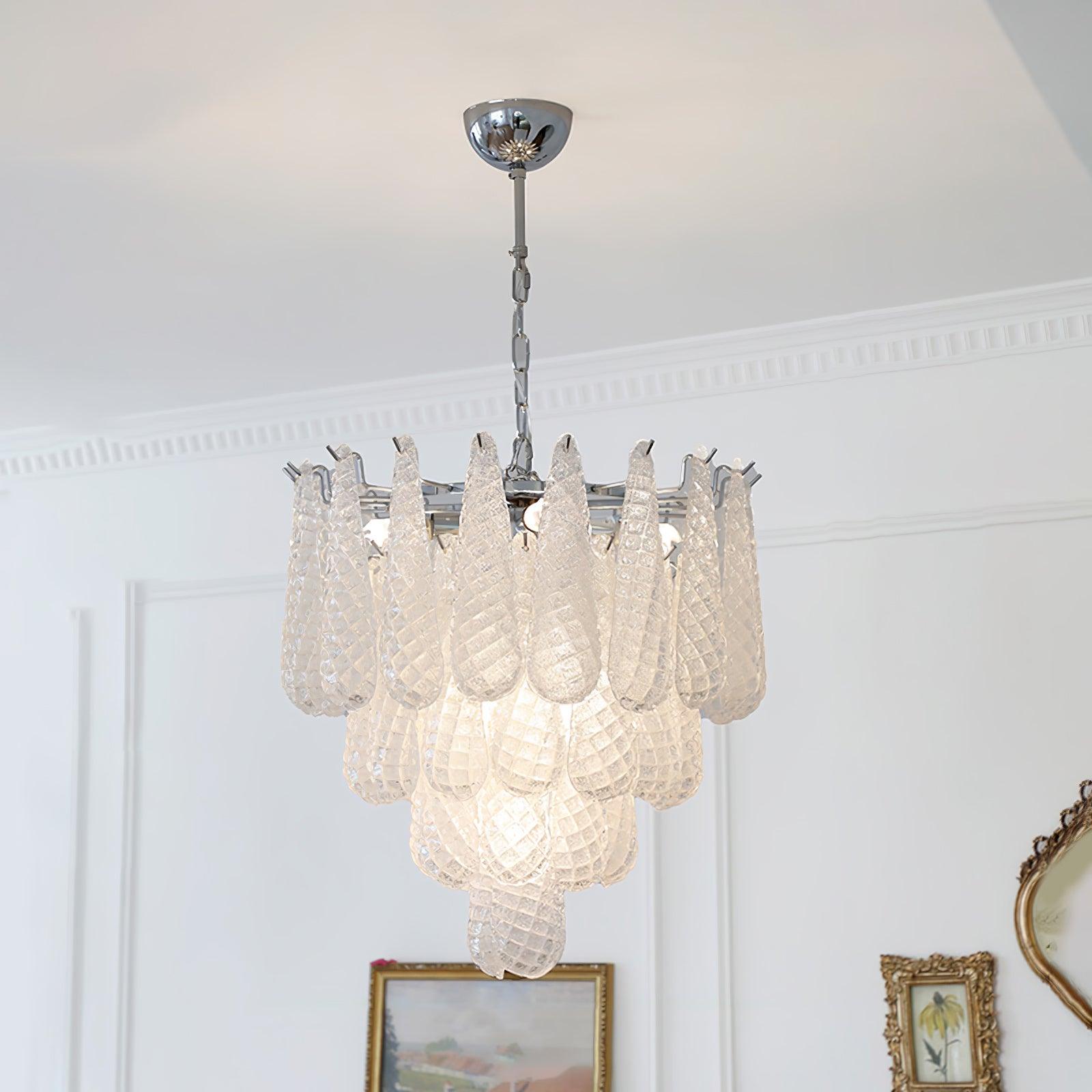 Zemaryra Glass Chandelier-Neutral Decor