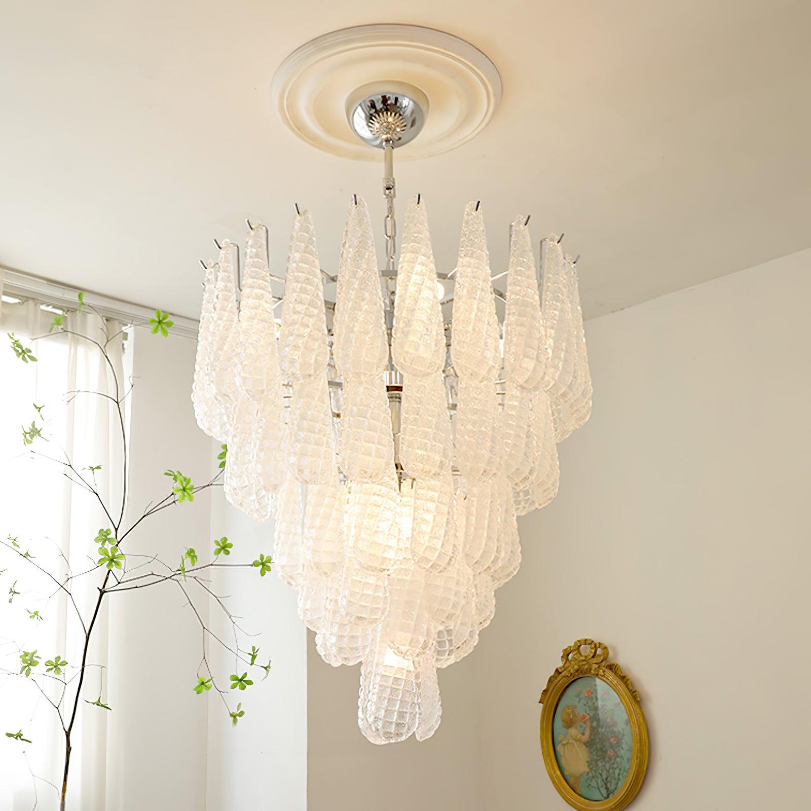 Zemaryra Glass Chandelier-Neutral Decor