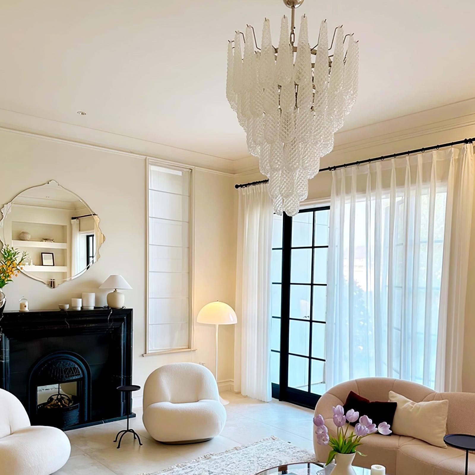 Zemaryra Glass Chandelier-Neutral Decor