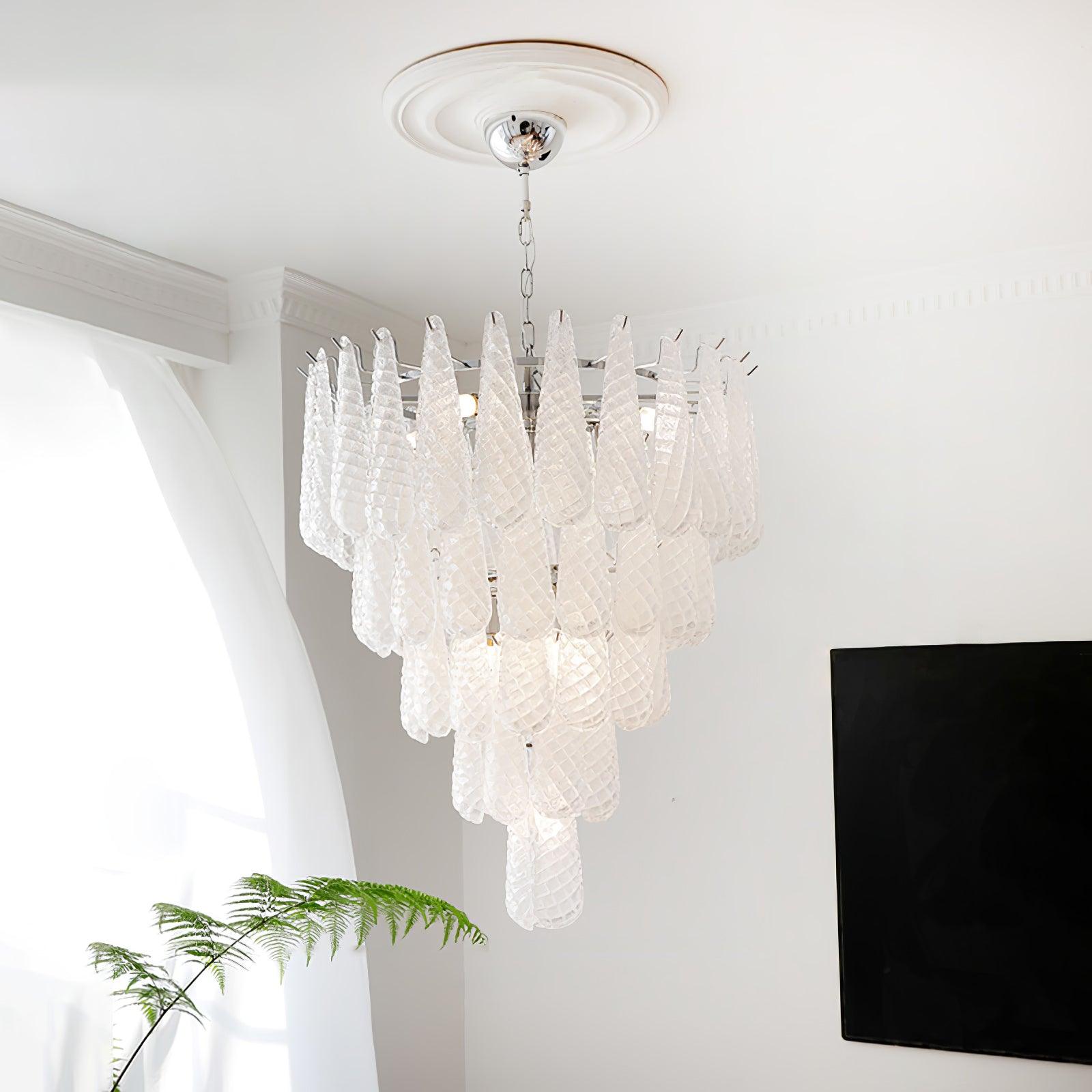 Zemaryra Glass Chandelier-Neutral Decor