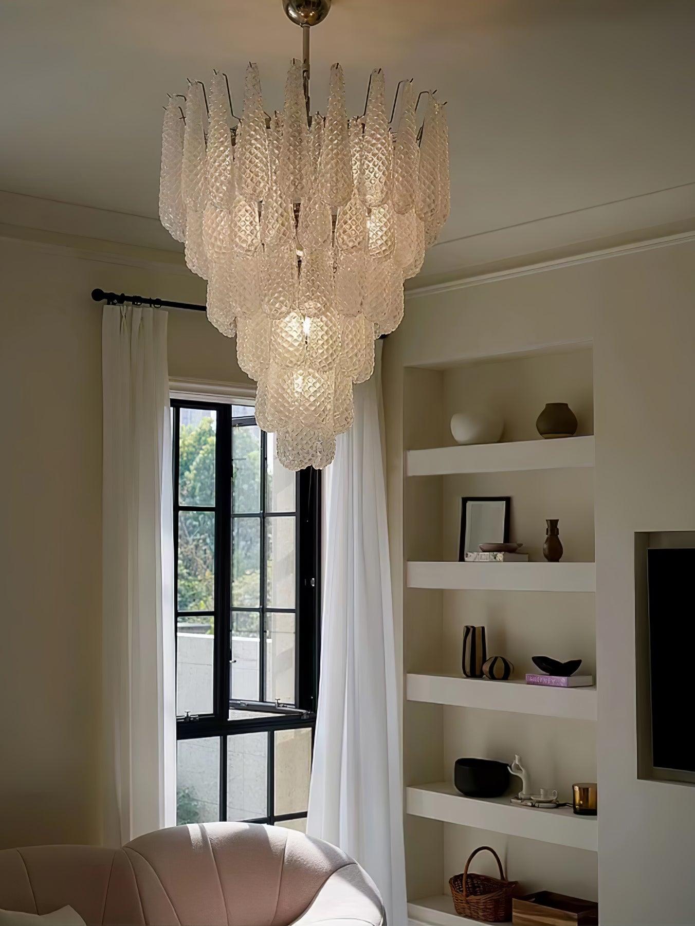 Zemaryra Glass Chandelier-Neutral Decor