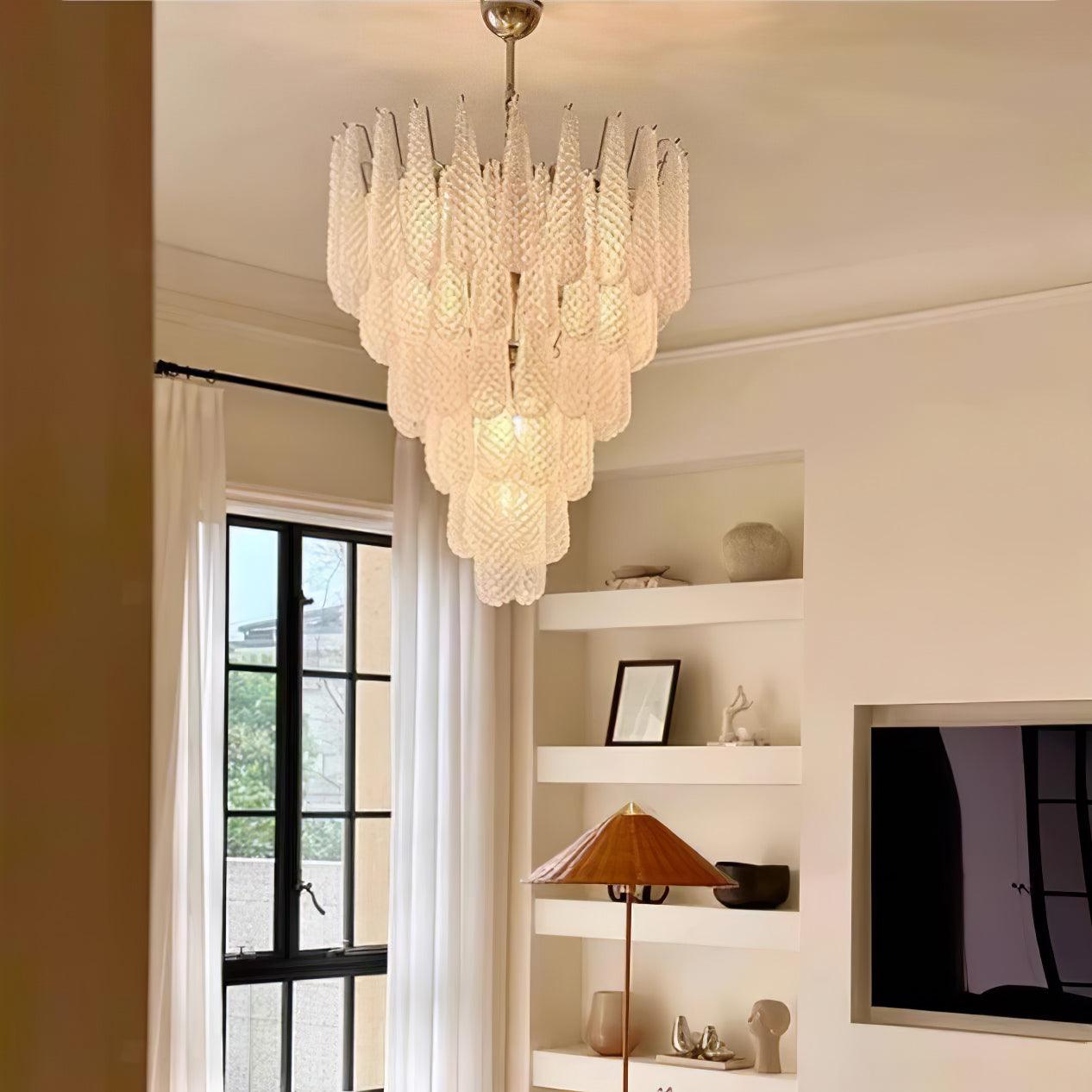 Zemaryra Glass Chandelier-Neutral Decor